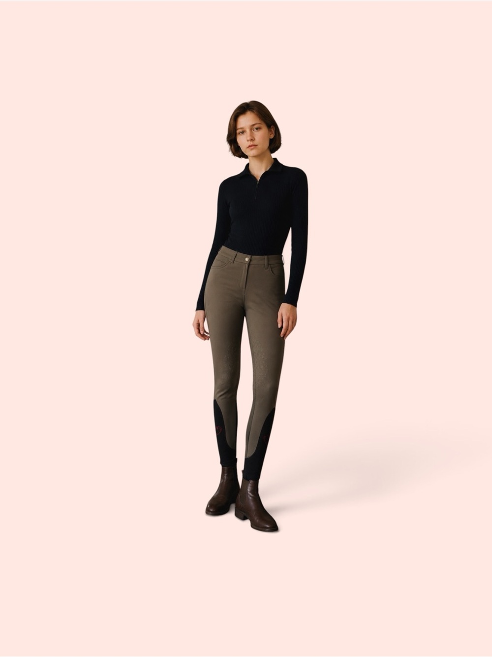 Cavalleria Toscana Low Rise Knee Grip Breeches in Olive